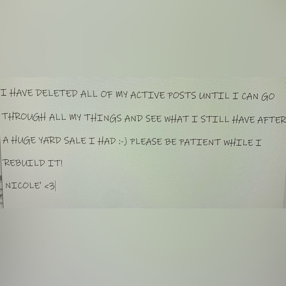 I will reopen my closet when I go through what is left after my yard sale!